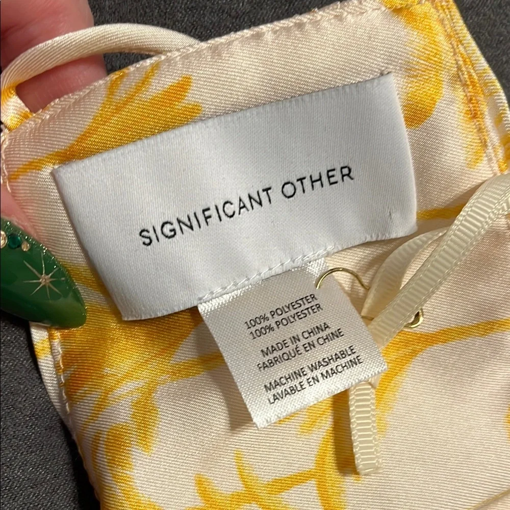 Significant‎ Other Silky Yellow Tie-Dye Pleated Face Mask